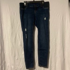 Indigo Blue | Distressed Maternity Jeans